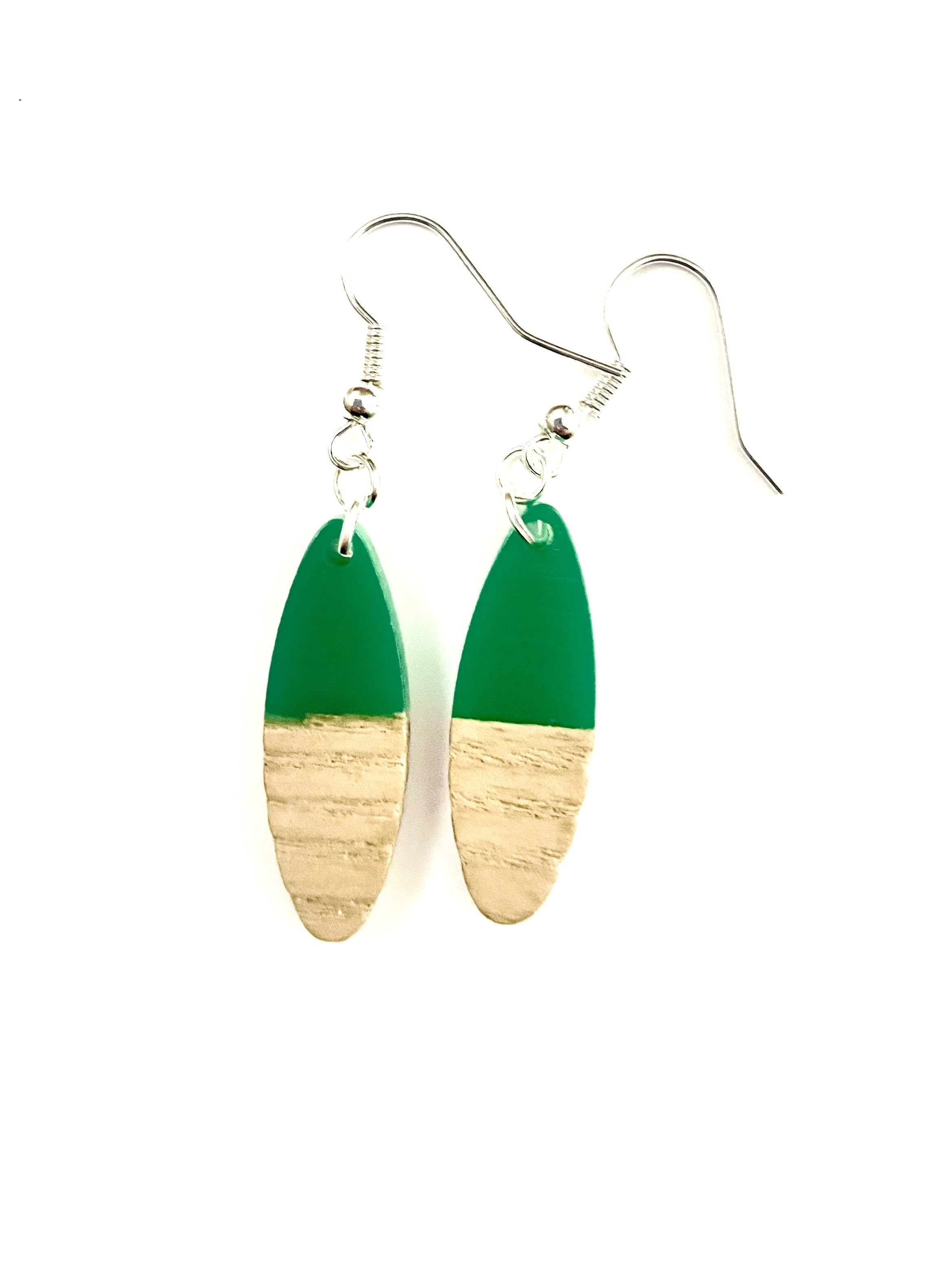 Small Oval Resin & Wood  Earrings