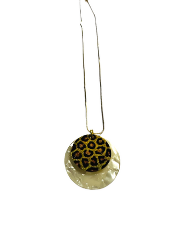 Printed Metal  Pendant Necklace