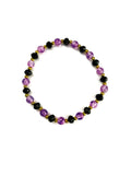 Purple and Black Glass Stretchy Bracelet