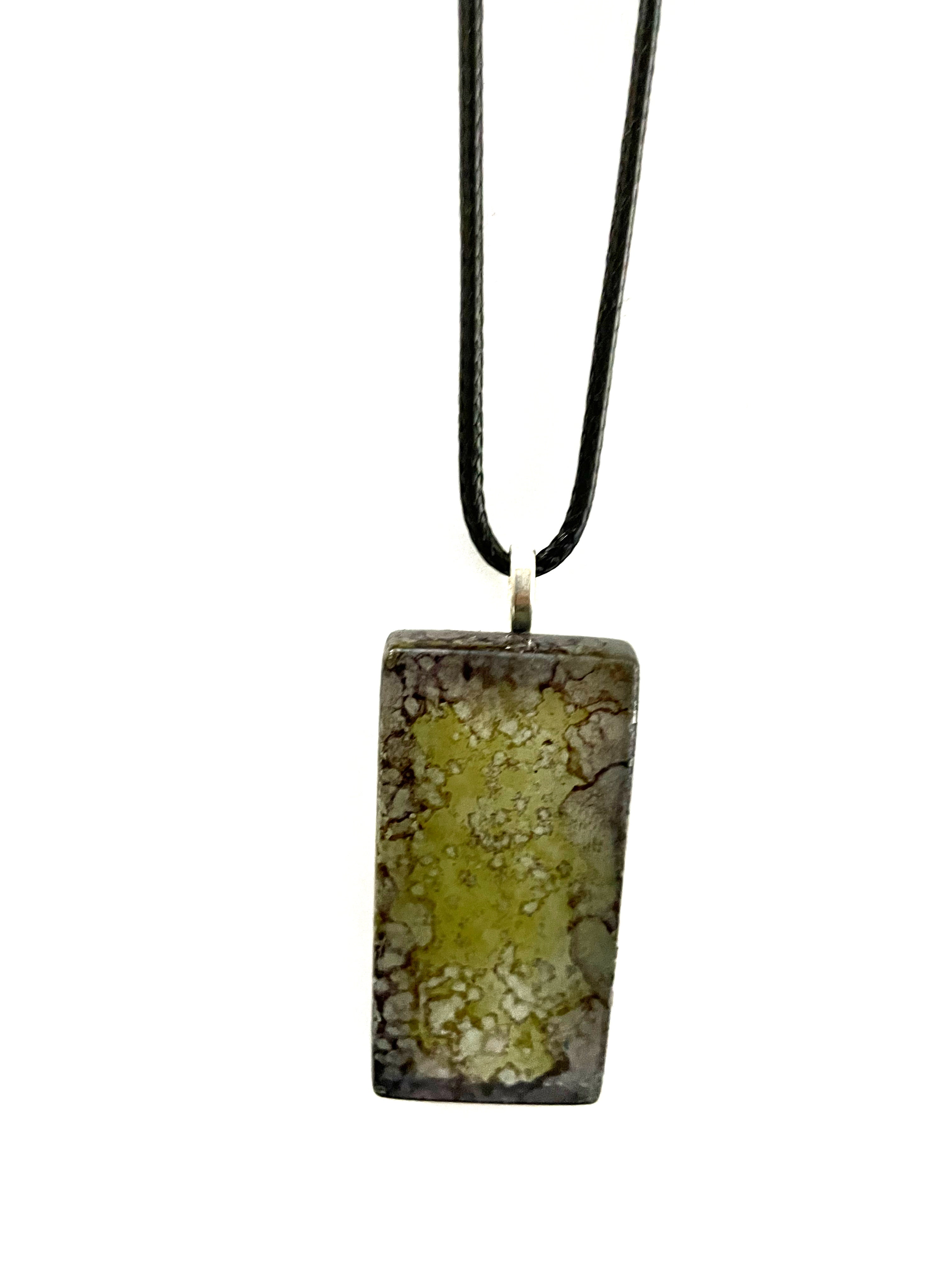 Green and Blue Rectangle Tile Necklace