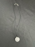 White with Black Line Circle Glass Necklace