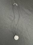 White with Black Line Circle Glass Necklace