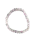 Light Purple and Clear Crackle Glass Stretchy Bracelet
