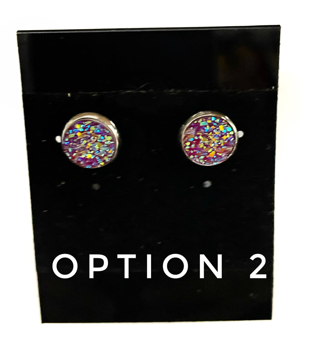 Red Druzy Earrings