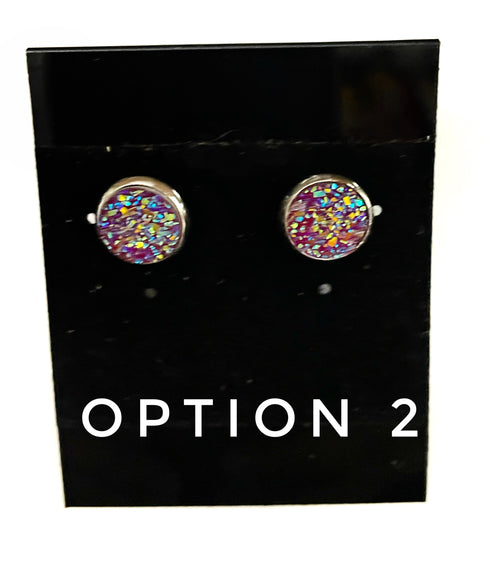 Red Druzy Earrings