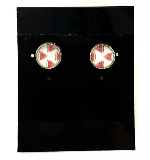 8mm Silver Post Earrings