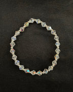 Clear Bicone Bead Stretchy Bracelet