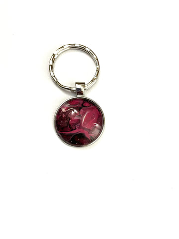 Pink Acrylic Paint Key Ring
