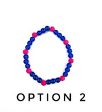 Dark Blue Glass and Hot Pink Lava Stone Bracelet
