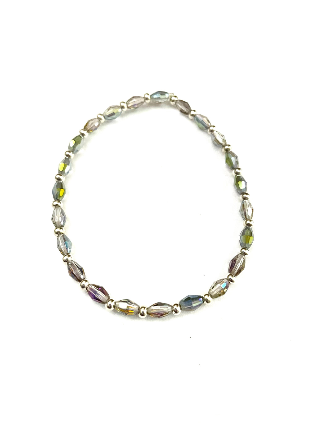 Purple Long Bicone Stretchy Bracelet - Multiple Options