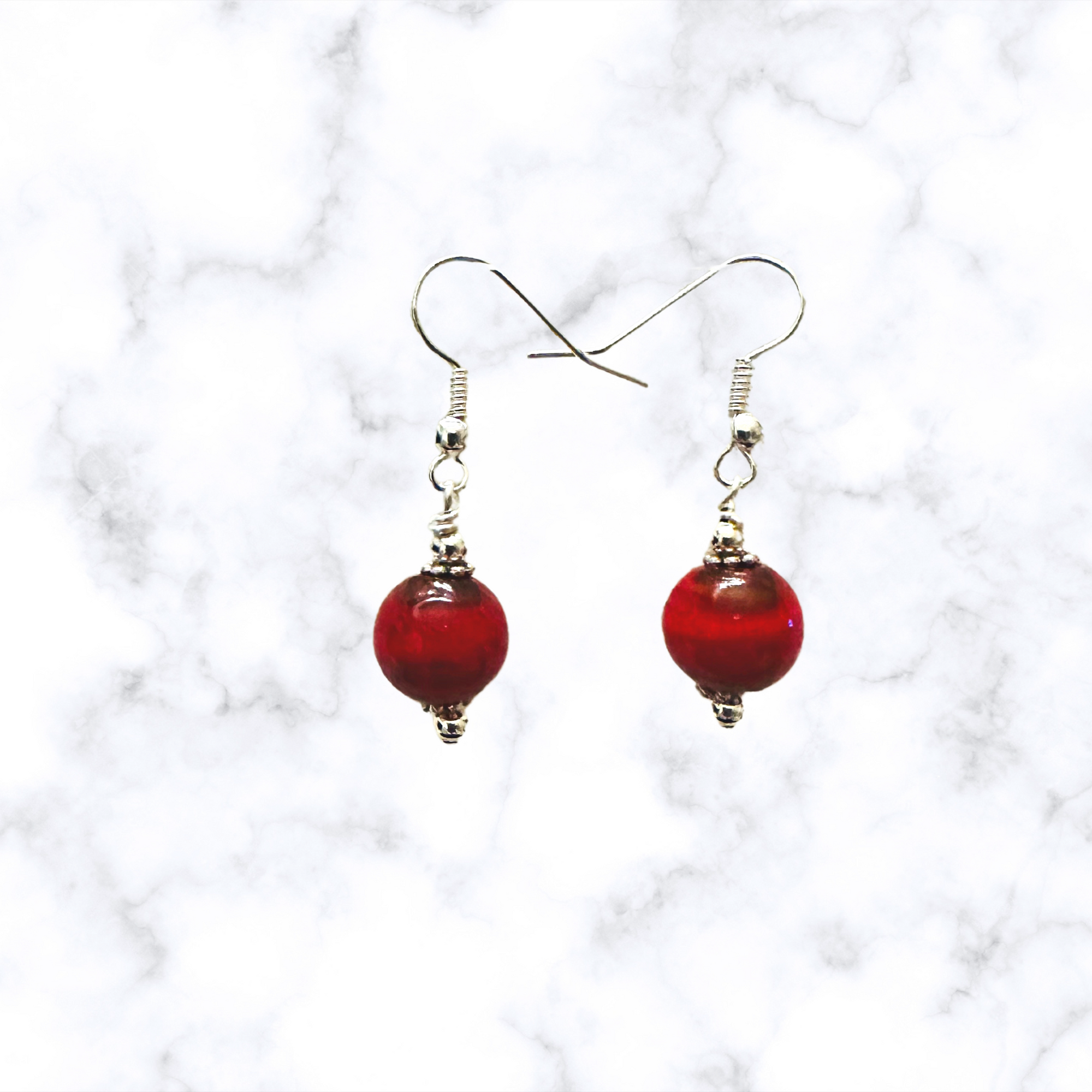 Red Glass Earrings