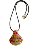 Red and Yellow Shell Glass Necklace