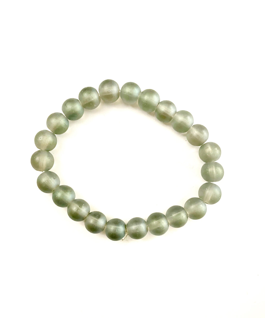 Green Glass Stacked Bracelet