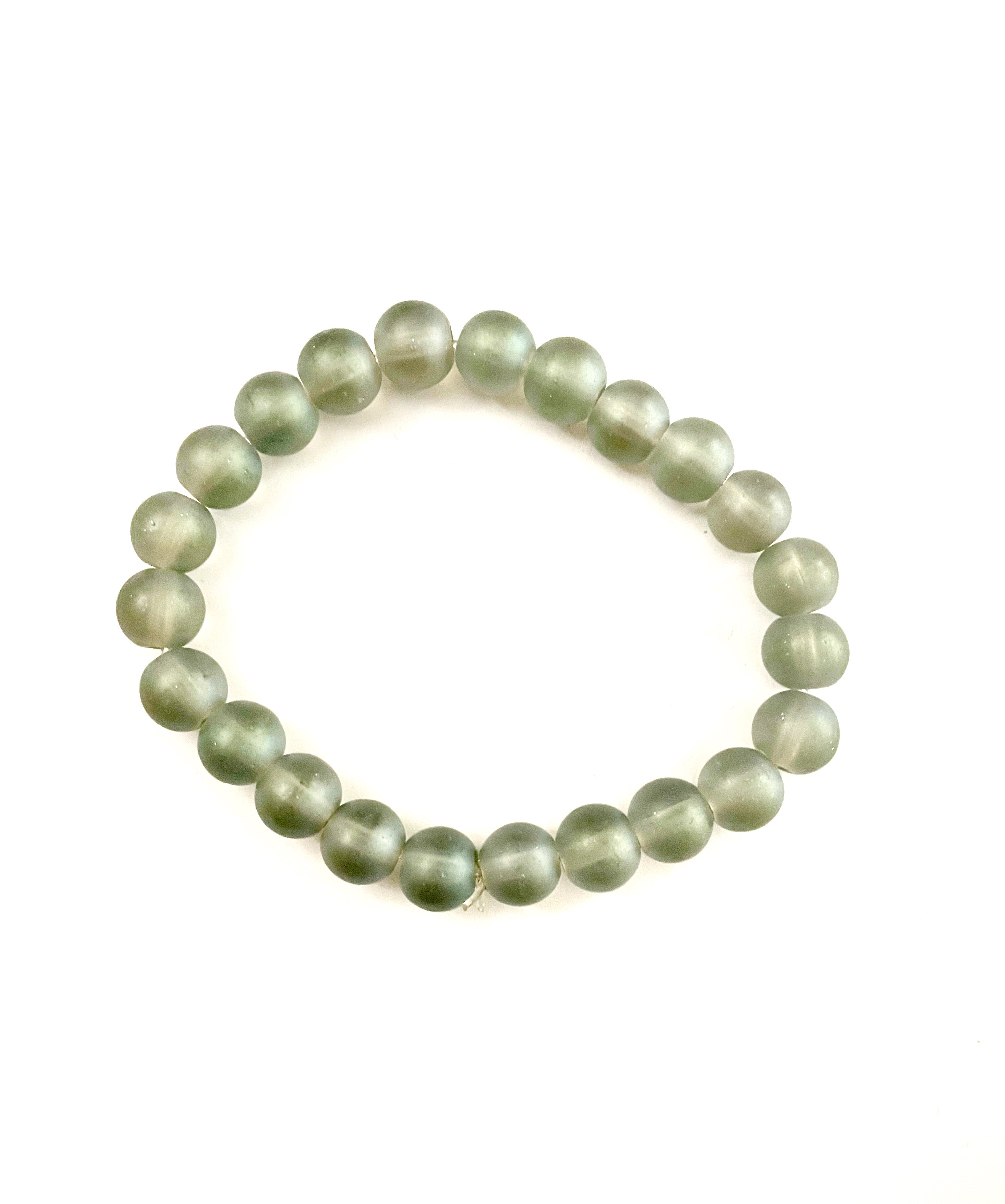 Green Glass Stacked Bracelet