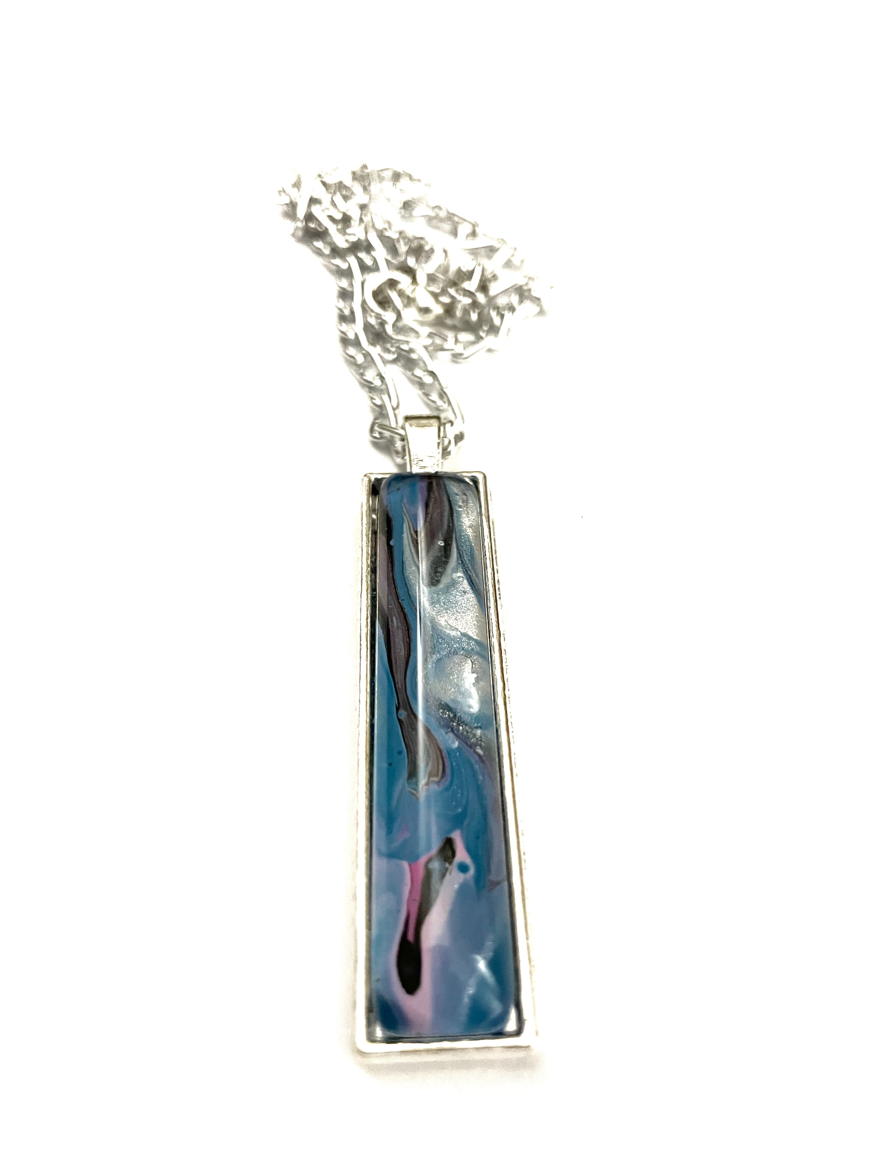 Blue, Pink and Black Acrylic Necklaces