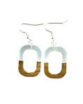 Medium Rounded Rectangle Resin & Wood  Earrings