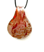 Red with Silver Foil Glass Necklace
