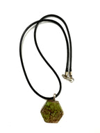 Wine and Green Hexagon Tile Necklace