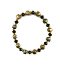 Brown Glass Cube Stretchy Bracelet
