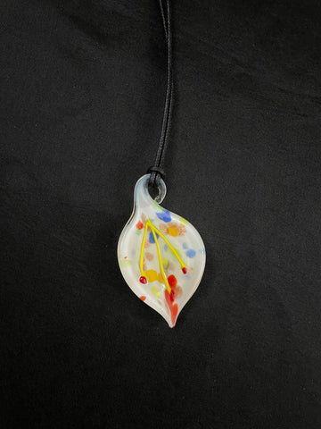 White with Multi Color Glass Necklace
