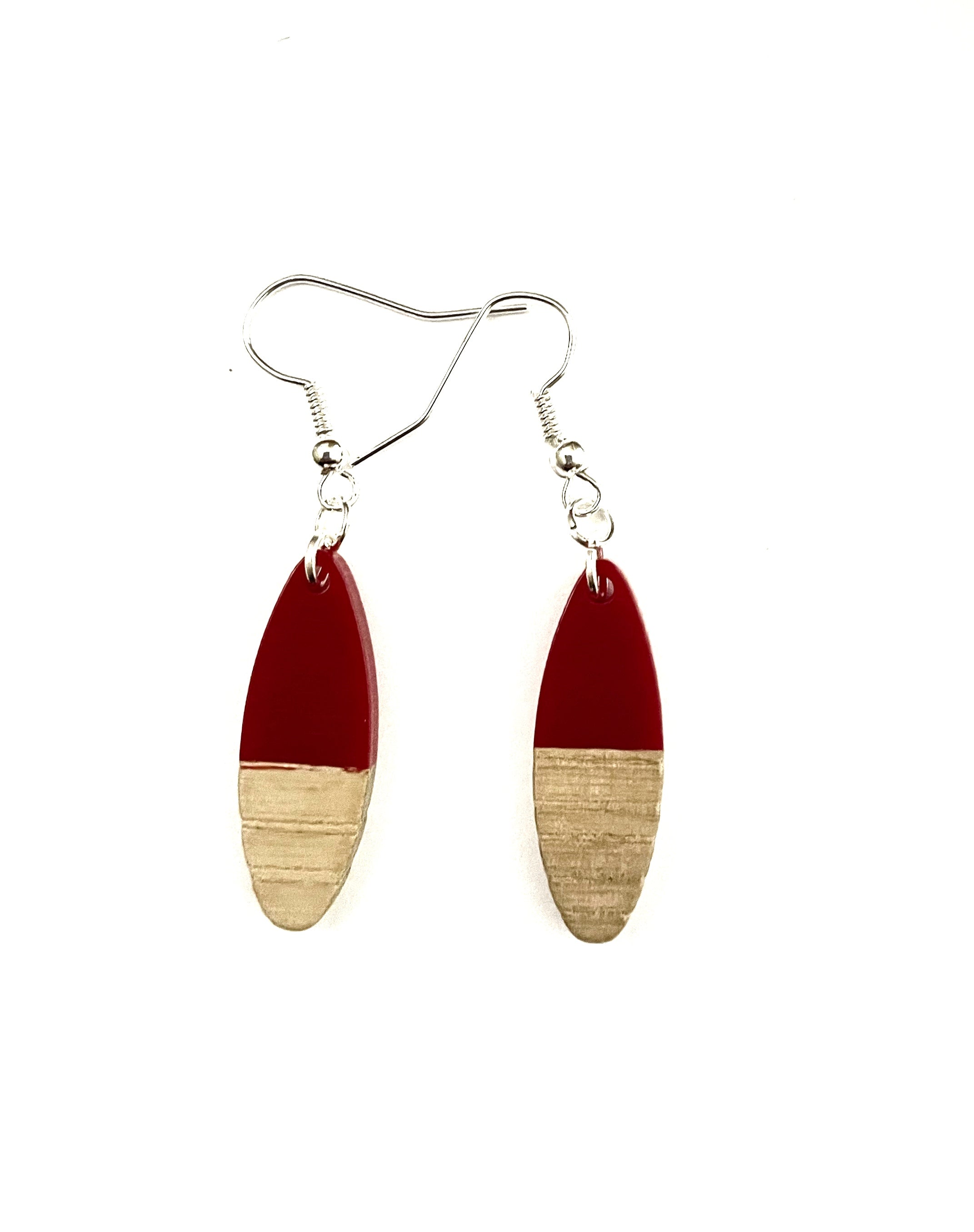 Small Oval Resin & Wood  Earrings