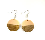 Medium Circle Resin & Wood  Earrings