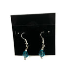 Faceted Teal Blue Glass Earrings