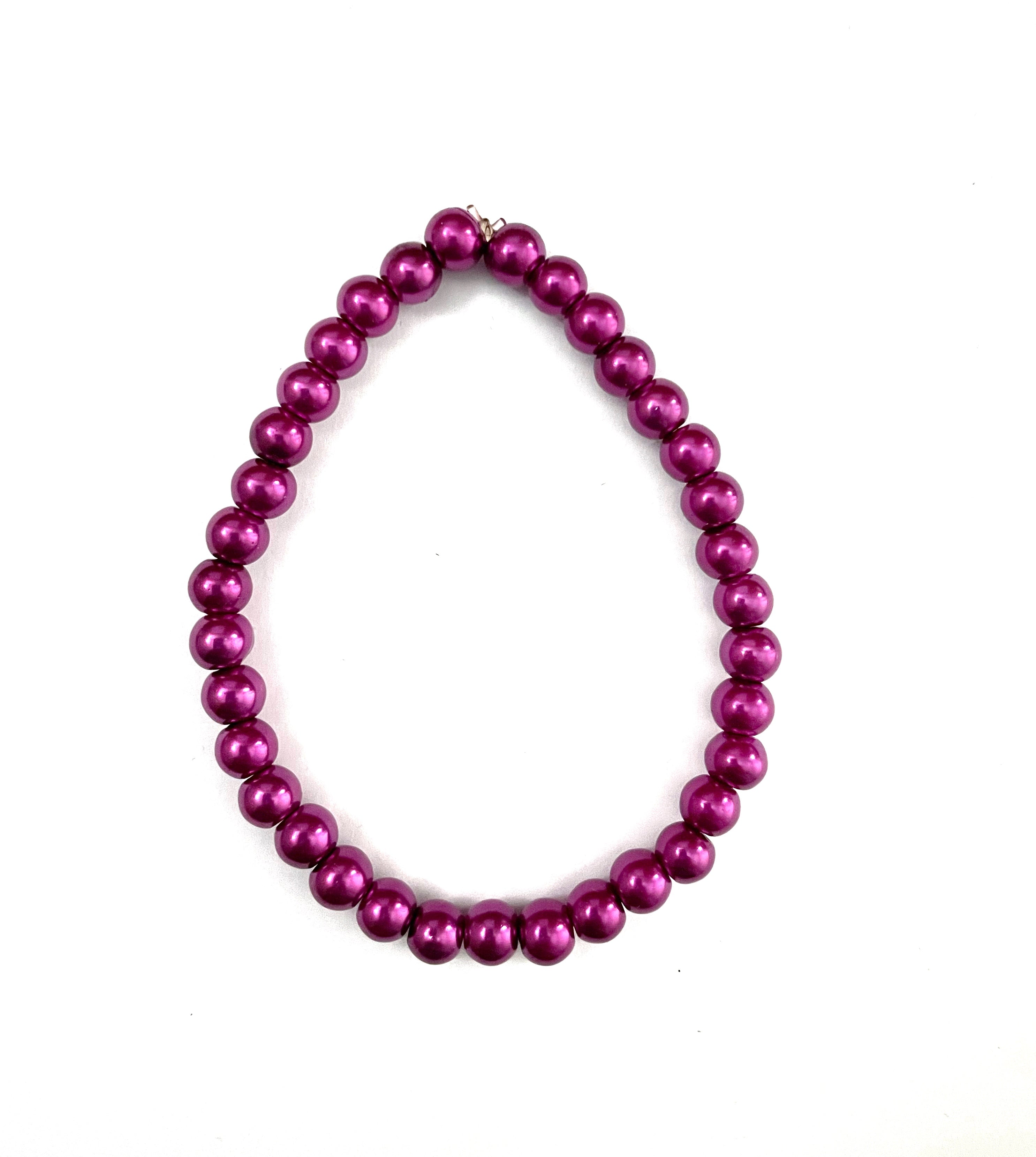 Purple Glass Pearl Stretchy Bracelet - Multiple Options