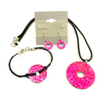 Magenta Bracelet, Earring and Necklace Set