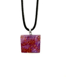 Purple and Orange Square Tile Necklace