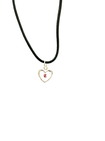 Silver Heart with Crystal Necklaces