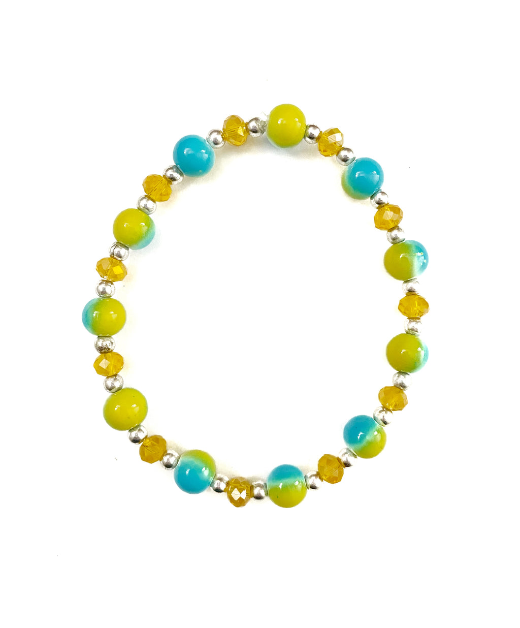 Blue and Yellow Stretchy Bracelet