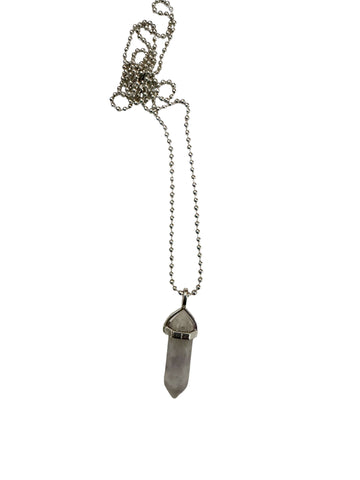 Grey Marble Bullet Pendant Necklace
