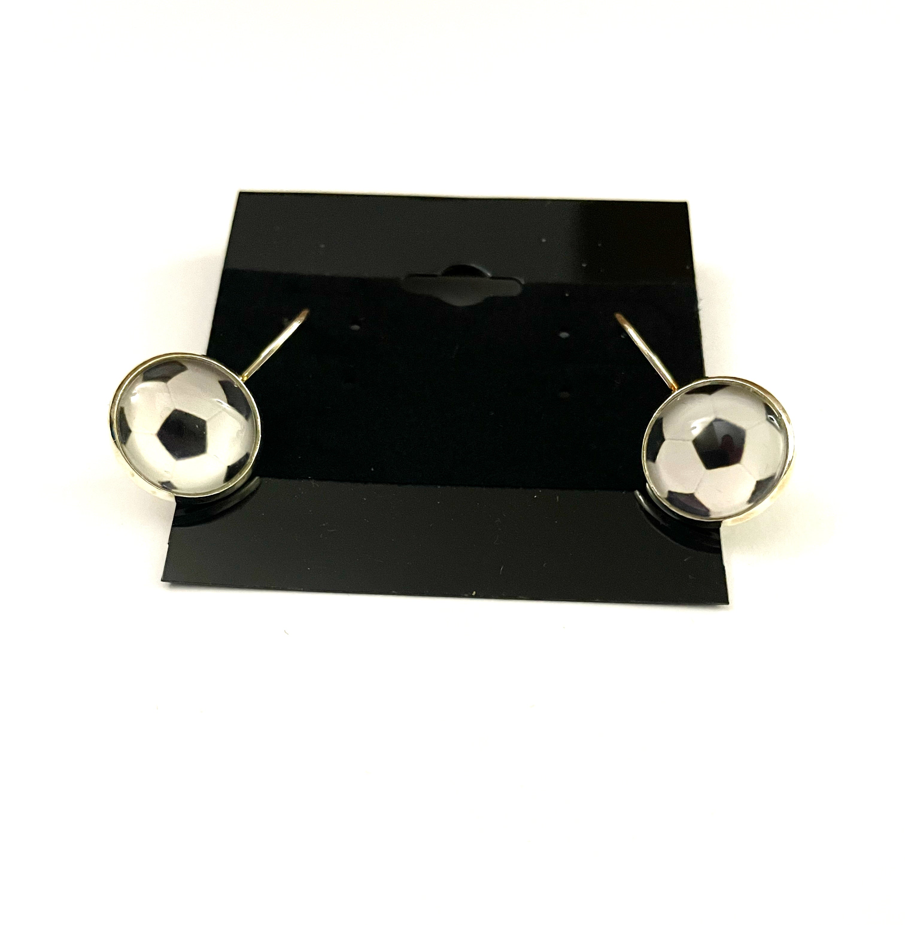 Soccer Ball Lever Back Earrings