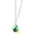 Teal with Blue Line Marble Necklace