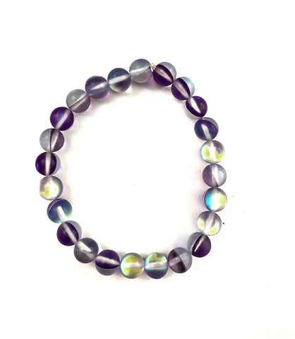 Purple and Clear AB Stretchy Bracelet