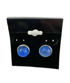 Blue Acrylic Paint Earrings - Post