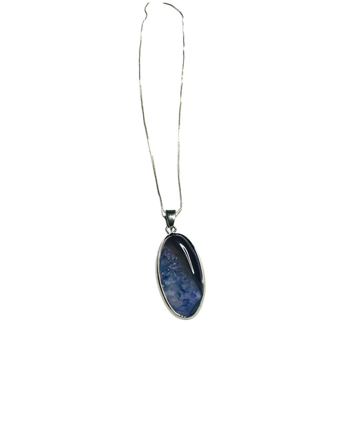 Agate Oval Pendant Necklace