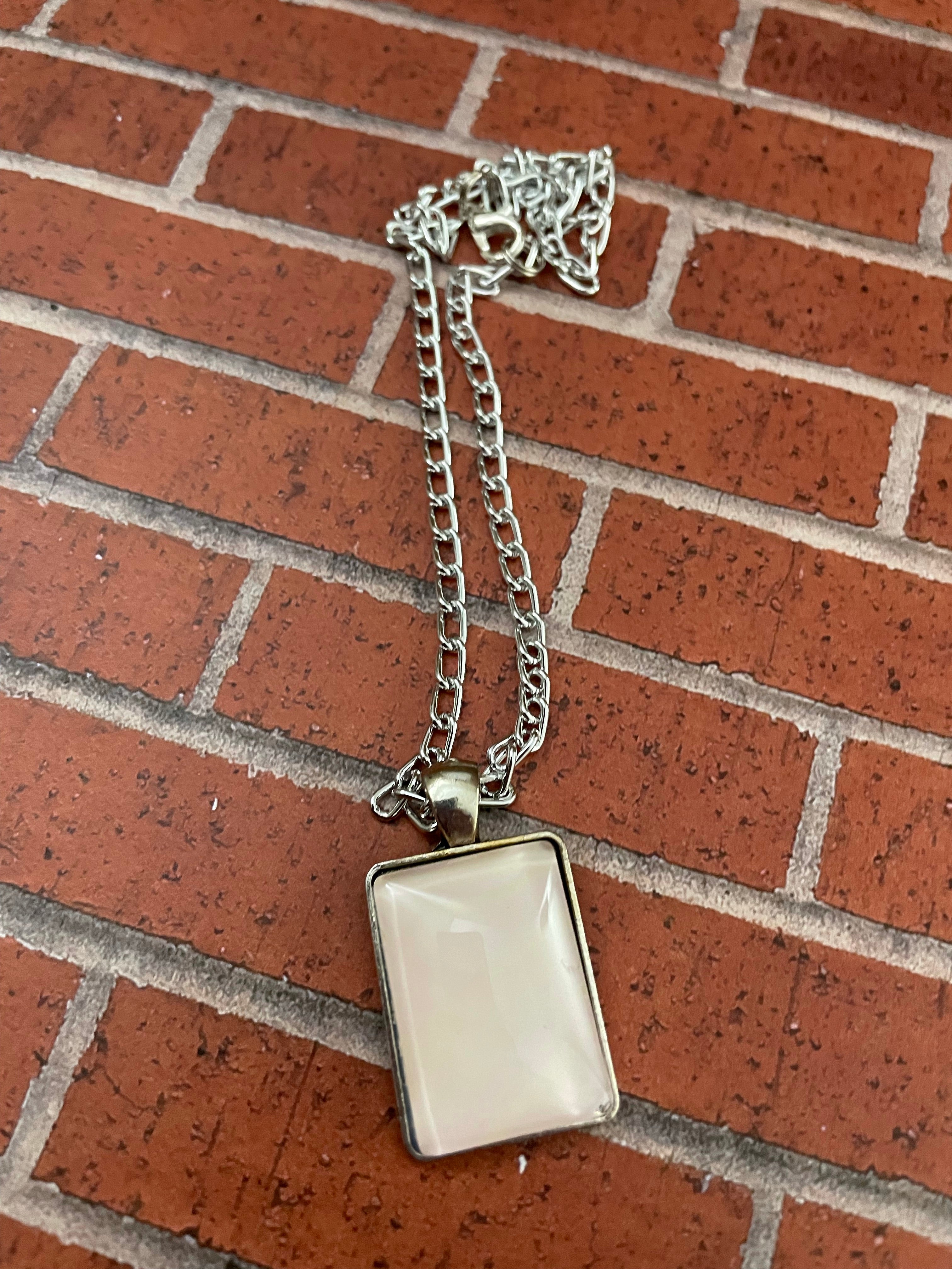 Pale Pink and Cream Acrylic Necklaces