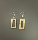 Medium Rectangle Resin & Wood  Earrings