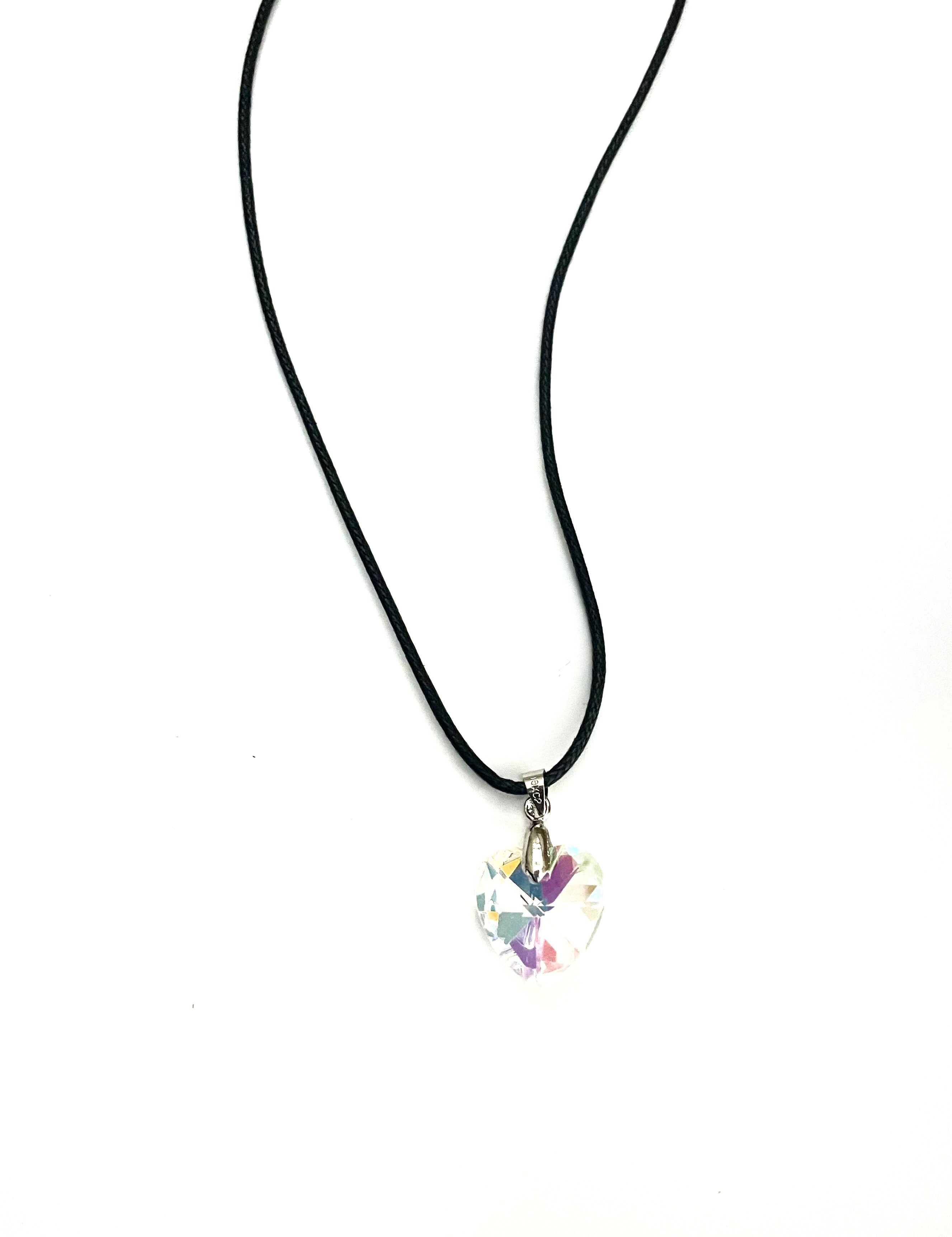 Clear Crystal Heart Necklace
