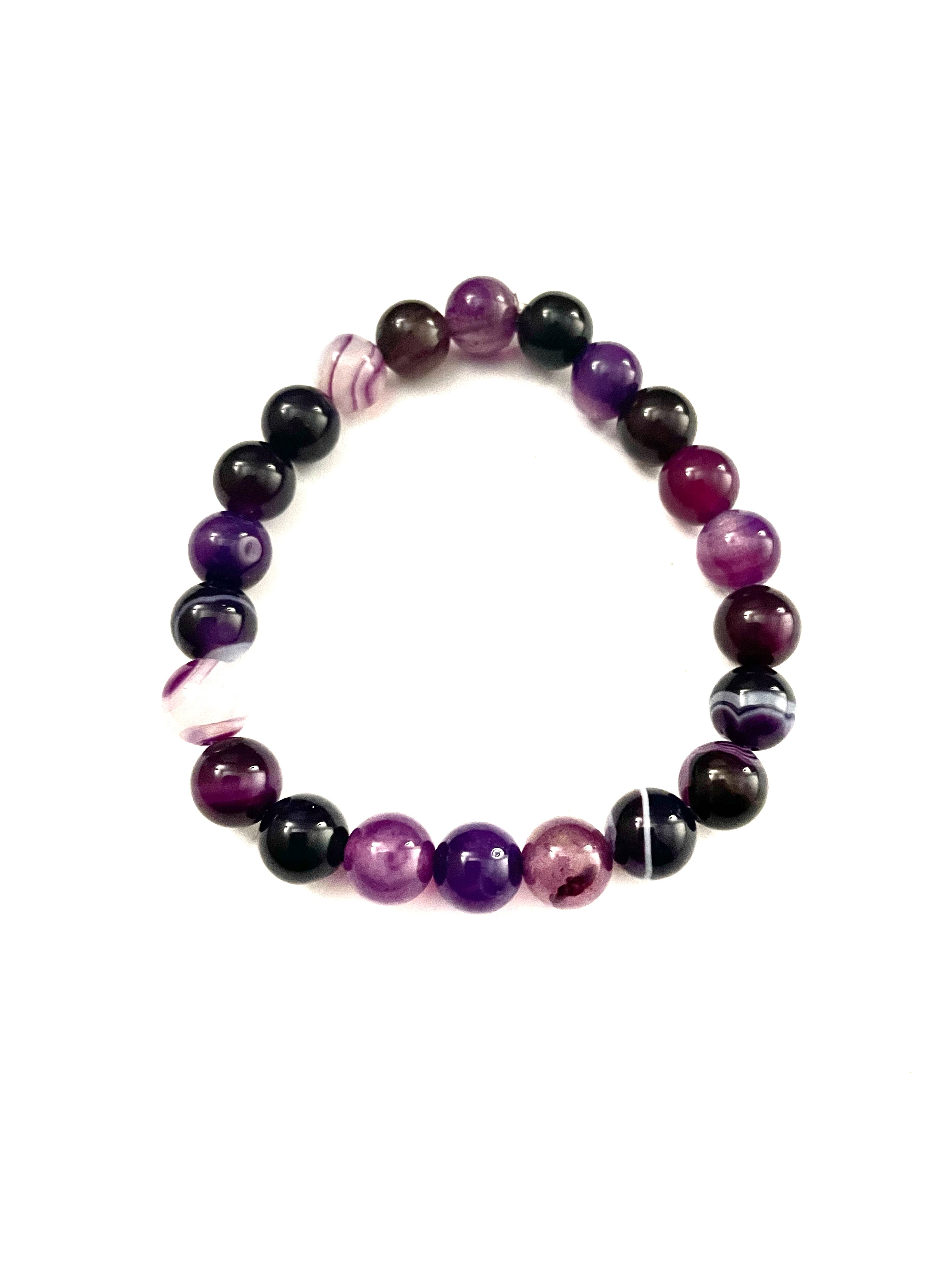 Purple Agate Stretchy Bracelet