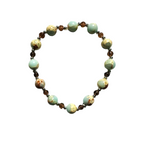 Blue, Cream and Brown Bracelet and Earring Set