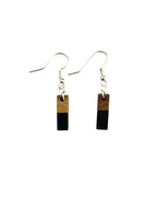 Extra Small Rectangle Resin & Wood  Earrings