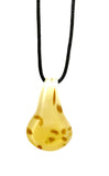 Creamy Yellow with Gold Flecks Glass Necklace