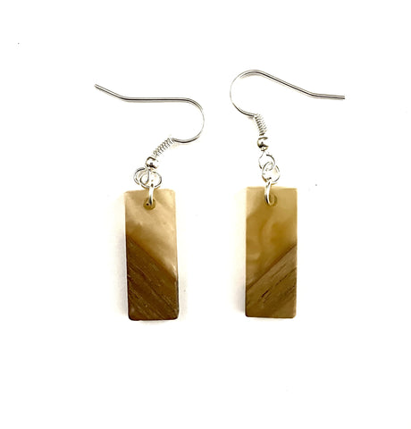 Extra Small Rectangle Resin & Wood  Earrings