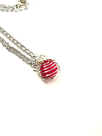 Hot Pink Cage Lava Stone Necklace