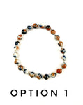 Blue, Black and Orange Stretchy Bracelet