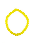 Frosted Sunshine Yellow Glass Stretchy Bracelet