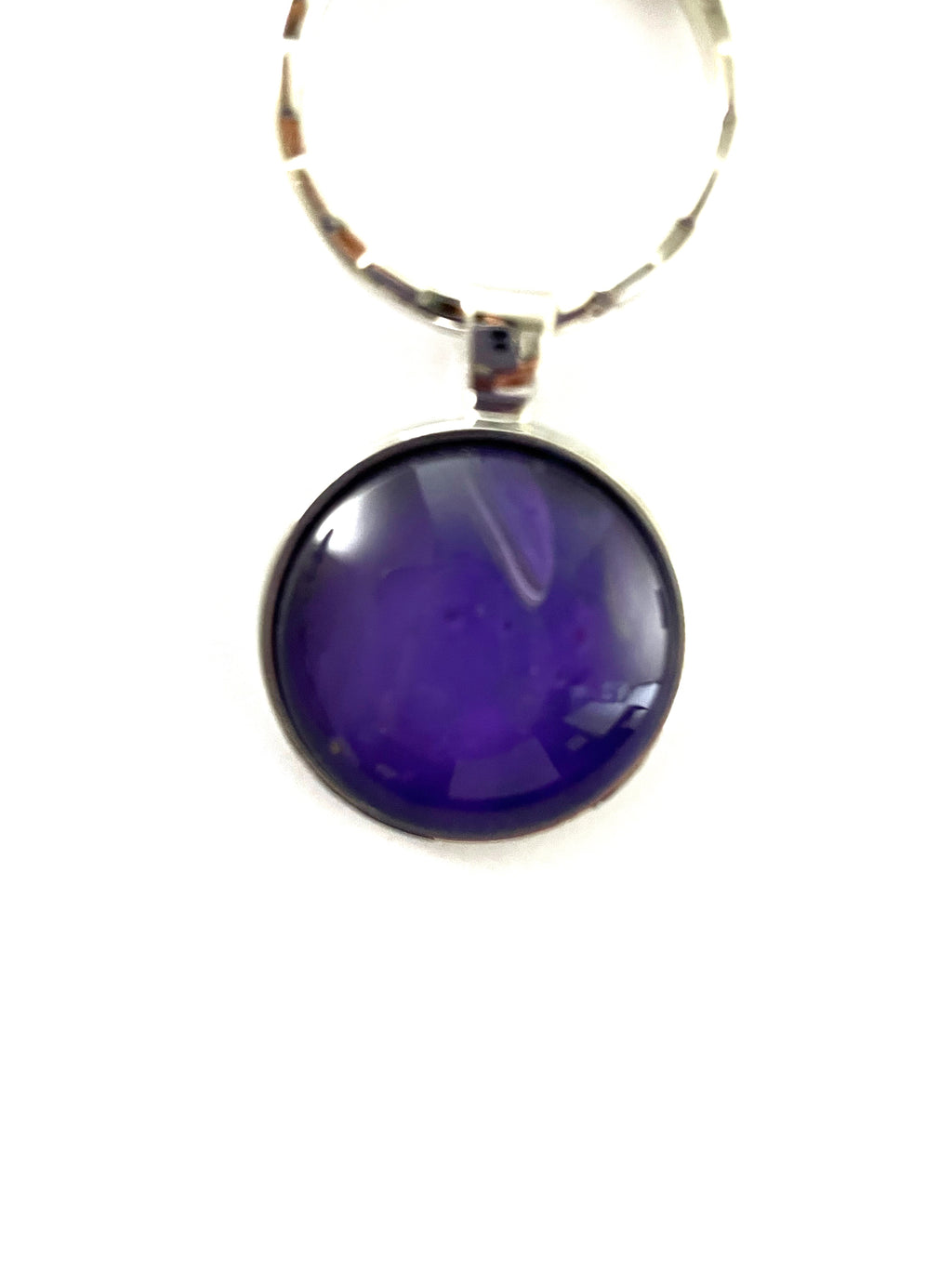 Purple Acrylic Paint Key Ring